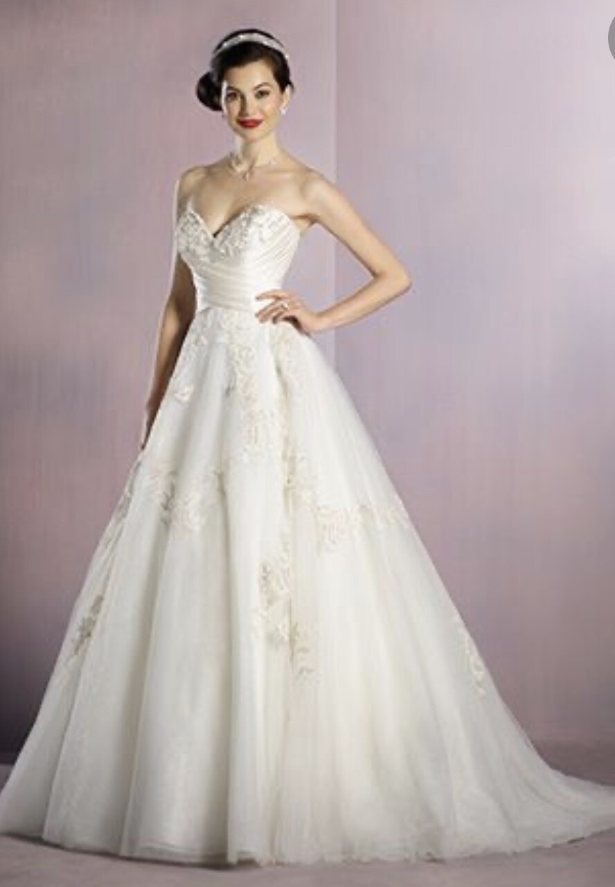silver and white wedding dresses